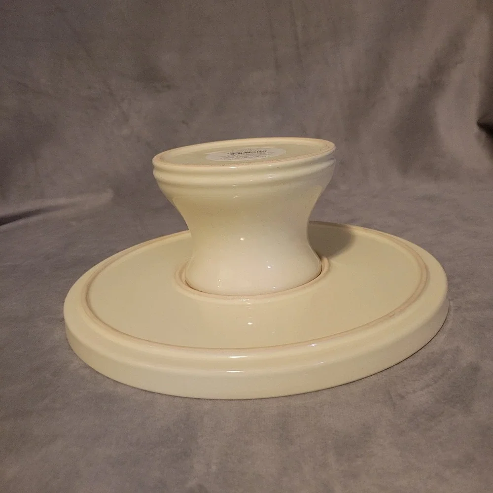 Simply Autumn Harvest Thankful Ceramic Round Cake Stand, 10.5in Cream